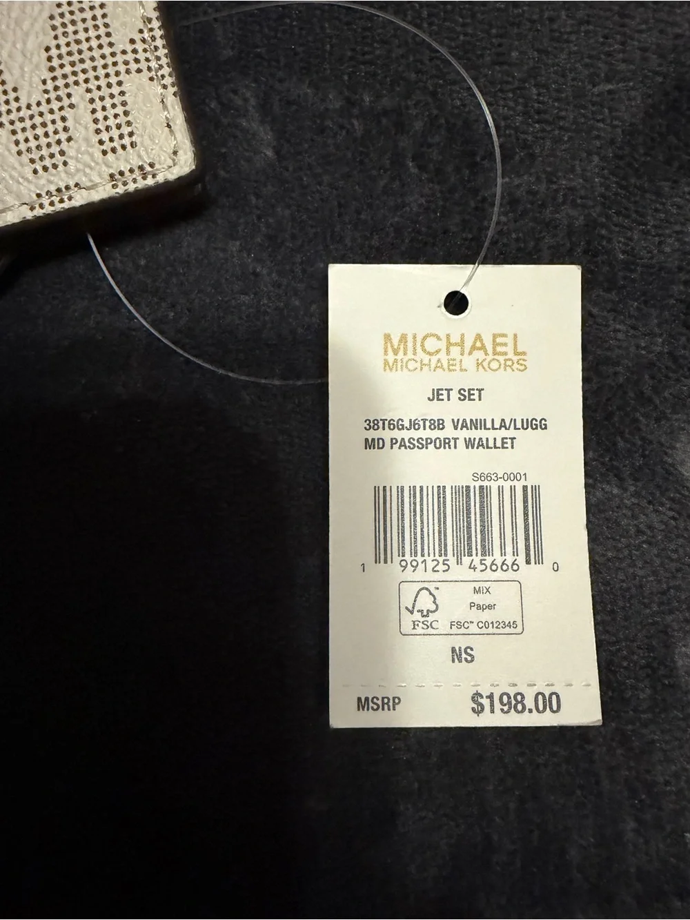 Michael Kors Cream MK Jet Set Passport Wallet